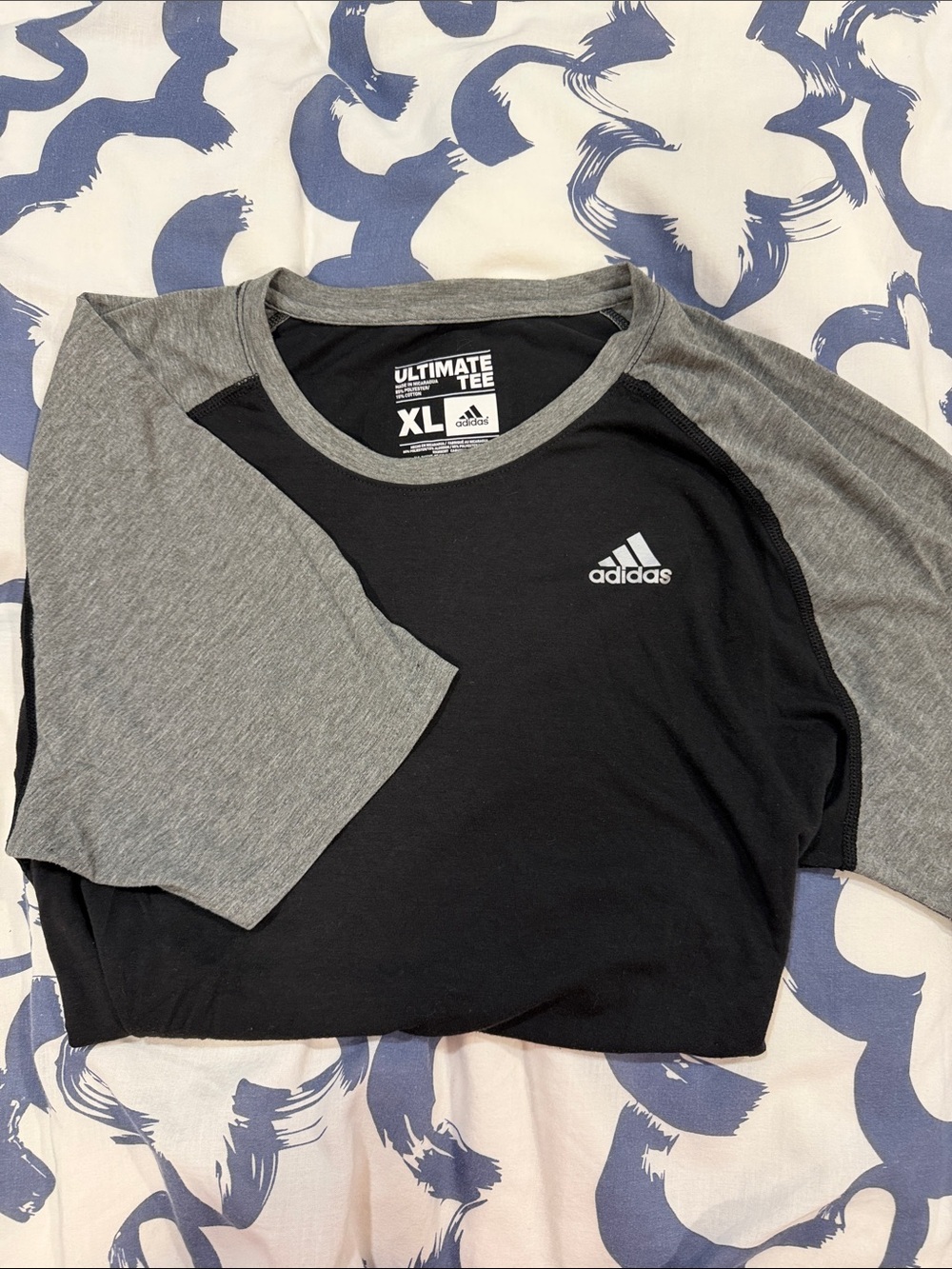 Men’s Adidas Black and Gray Climalite Short Sleeve T-Shirt
